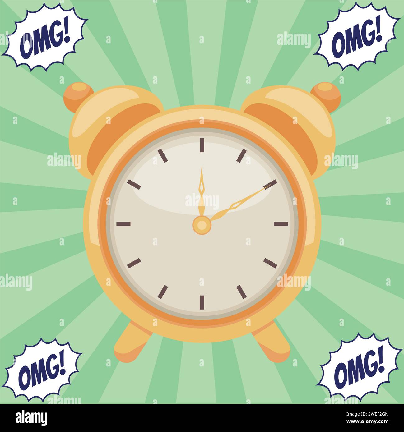 Vektorbild im Pop-Art-Stil der Uhr Stock Vektor