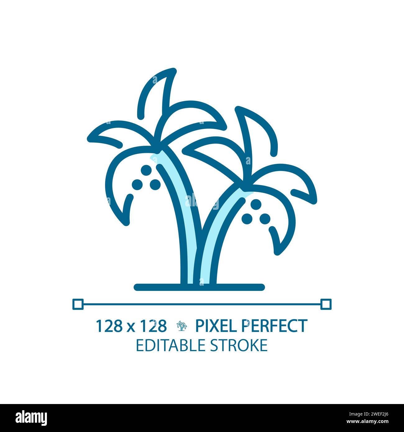 Datumspalmen in den VAE hellblaues Symbol Stock Vektor