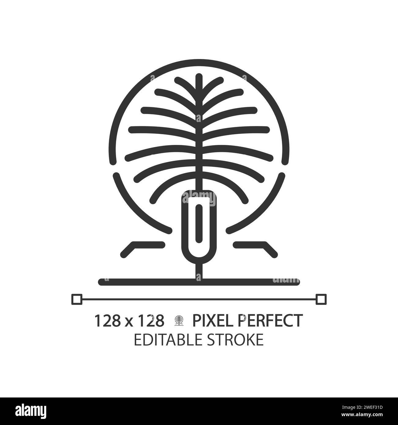 Dubai künstliche palmenförmige Insel-Symbol Stock Vektor