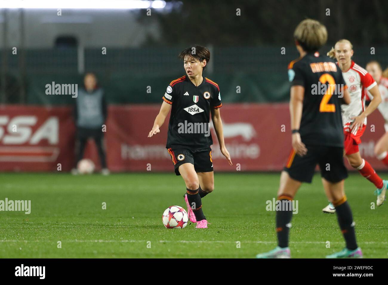 Saki Kumagai (Roma), 24. JANUAR 2024 - Fußball / Fußball : Gruppenphase der UEFA Women's Champions League am 5. Spieltag der Gruppe C zwischen AS Roma 2-2 FC Bayern München im Stadio Tre Fontane in Roma, Italien. (Foto: Mutsu Kawamori/AFLO) Stockfoto