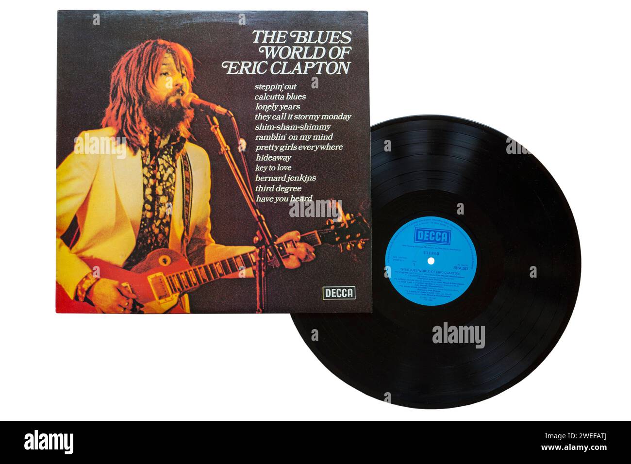 The Blues World of Eric Clapton Vinyl-Album-Cover isoliert auf weißem Hintergrund -1975 Stockfoto