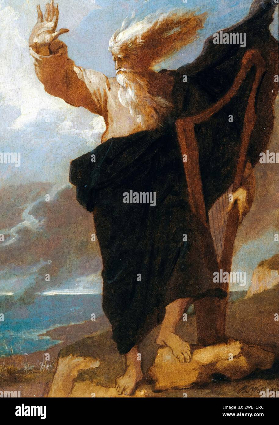 Benjamin West, der Bard, Gemälde in Öl auf Holz, 1778 Stockfoto