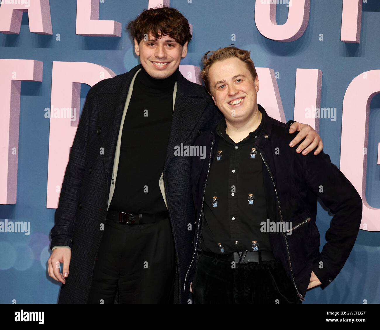 Jordan Sangha und Henry Southan nehmen an der Gala „All of US Strangers“ im BFI Southbank in Waterloo Teil. Stockfoto