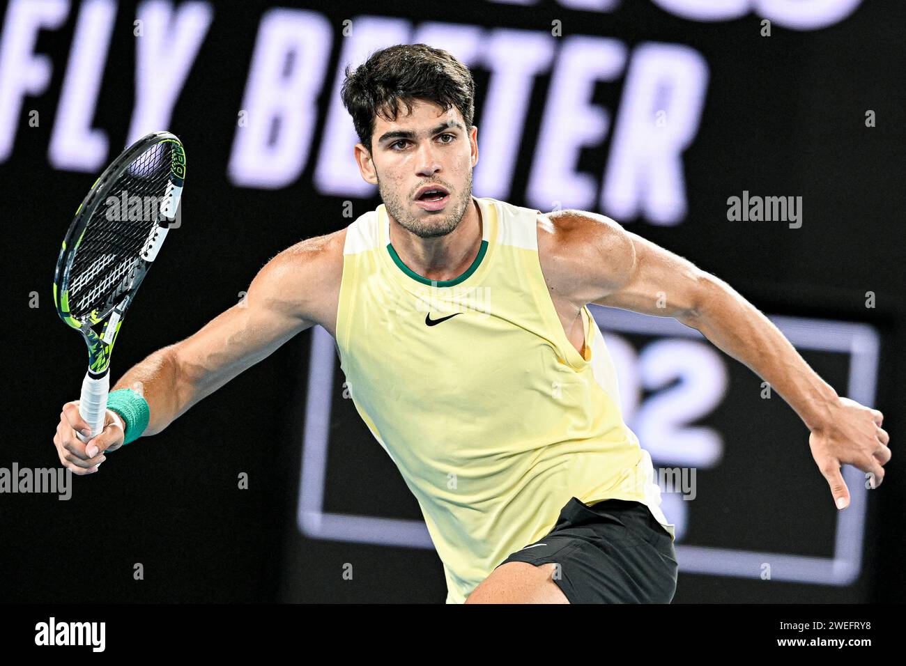 Carlos Alcaraz während des Australian Open AO 2024 Grand Slam Tennis