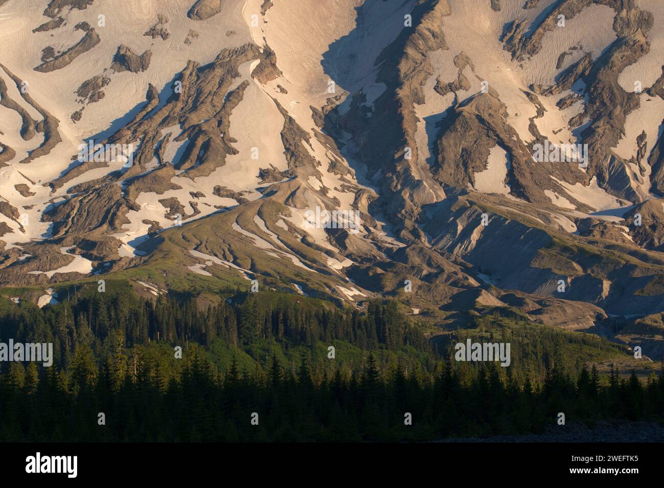 Mt St Helens von Stratigraphie, Mt St Helens National Volcanic Monument, Washington Stockfoto