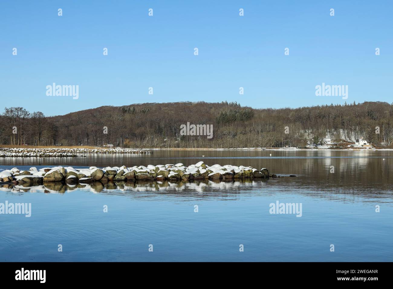 Bezirk Harrislee nördlich von Flensburg und südlich der dänischen Städte Krusau und Pattburg. Stockfoto