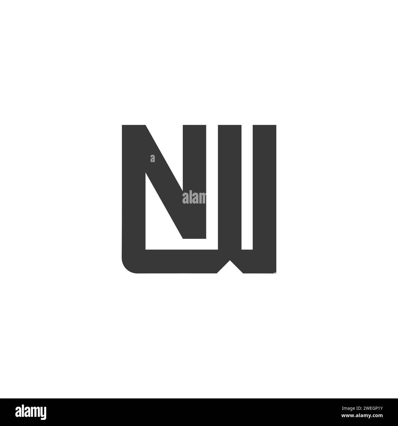 Buchstaben-Initialen Logo NW, WN, N und W Stock Vektor