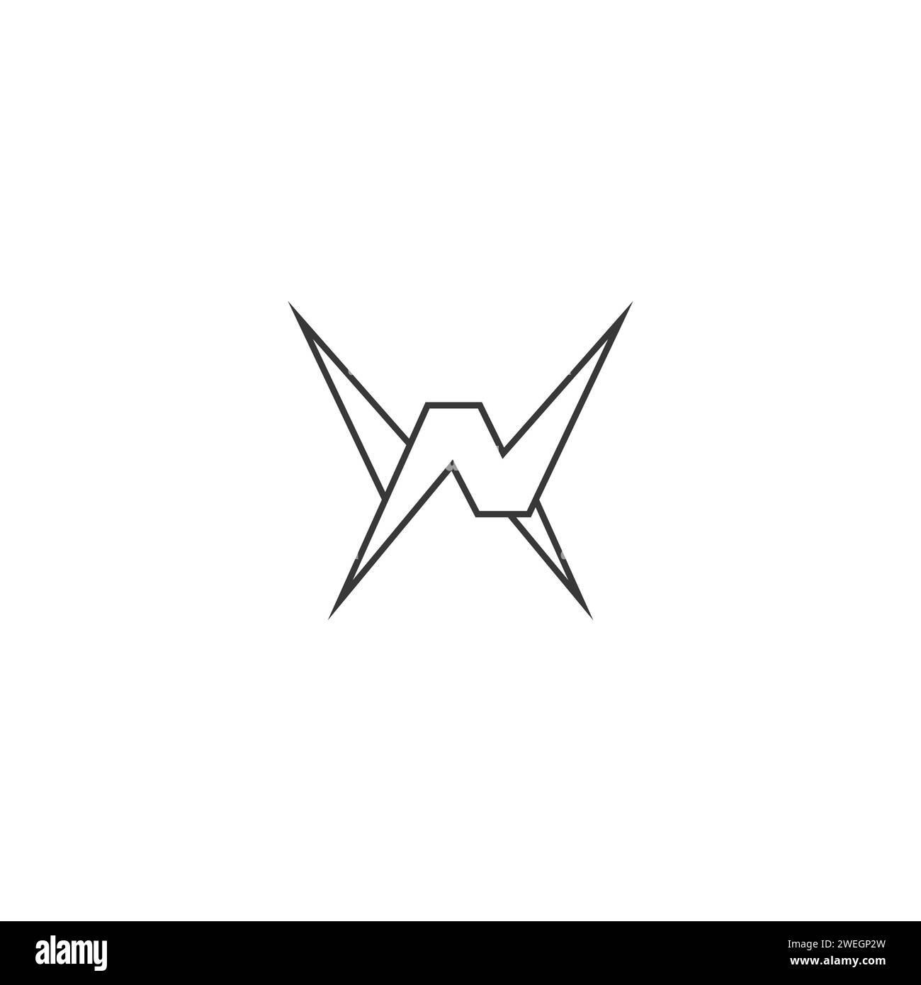Buchstaben-Initialen Logo NW, WN, N und W Stock Vektor