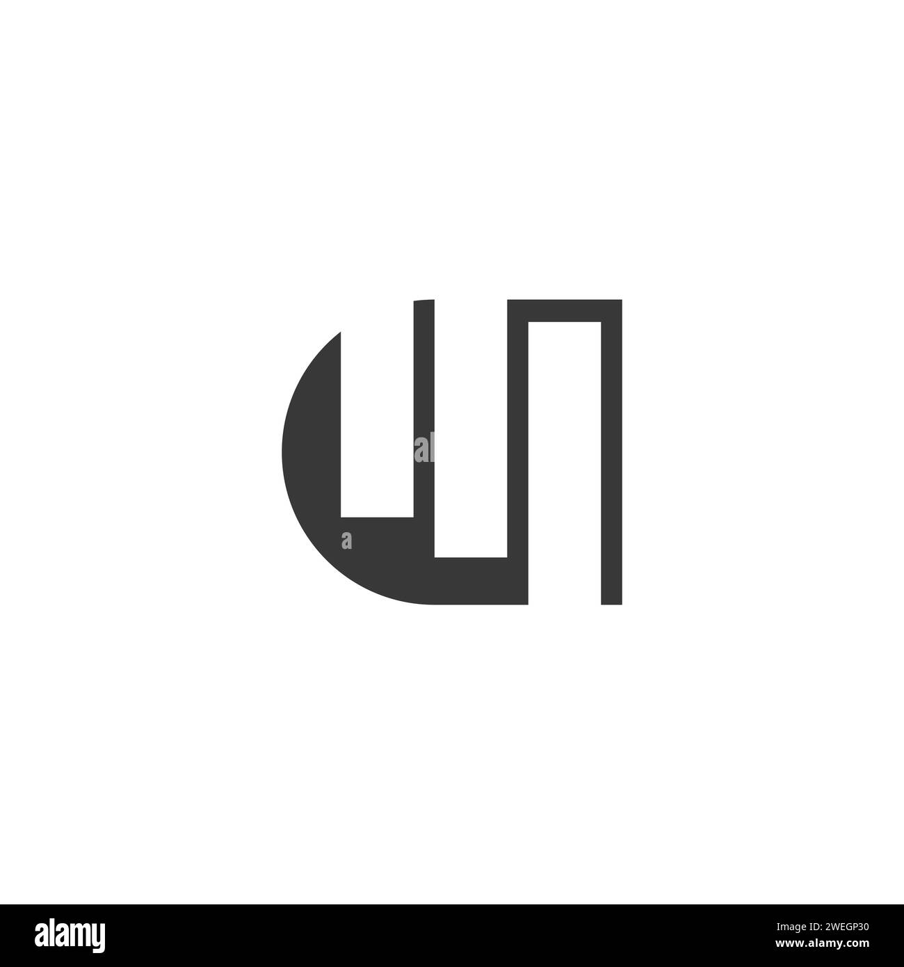 Buchstaben-Initialen Logo NW, WN, N und W Stock Vektor