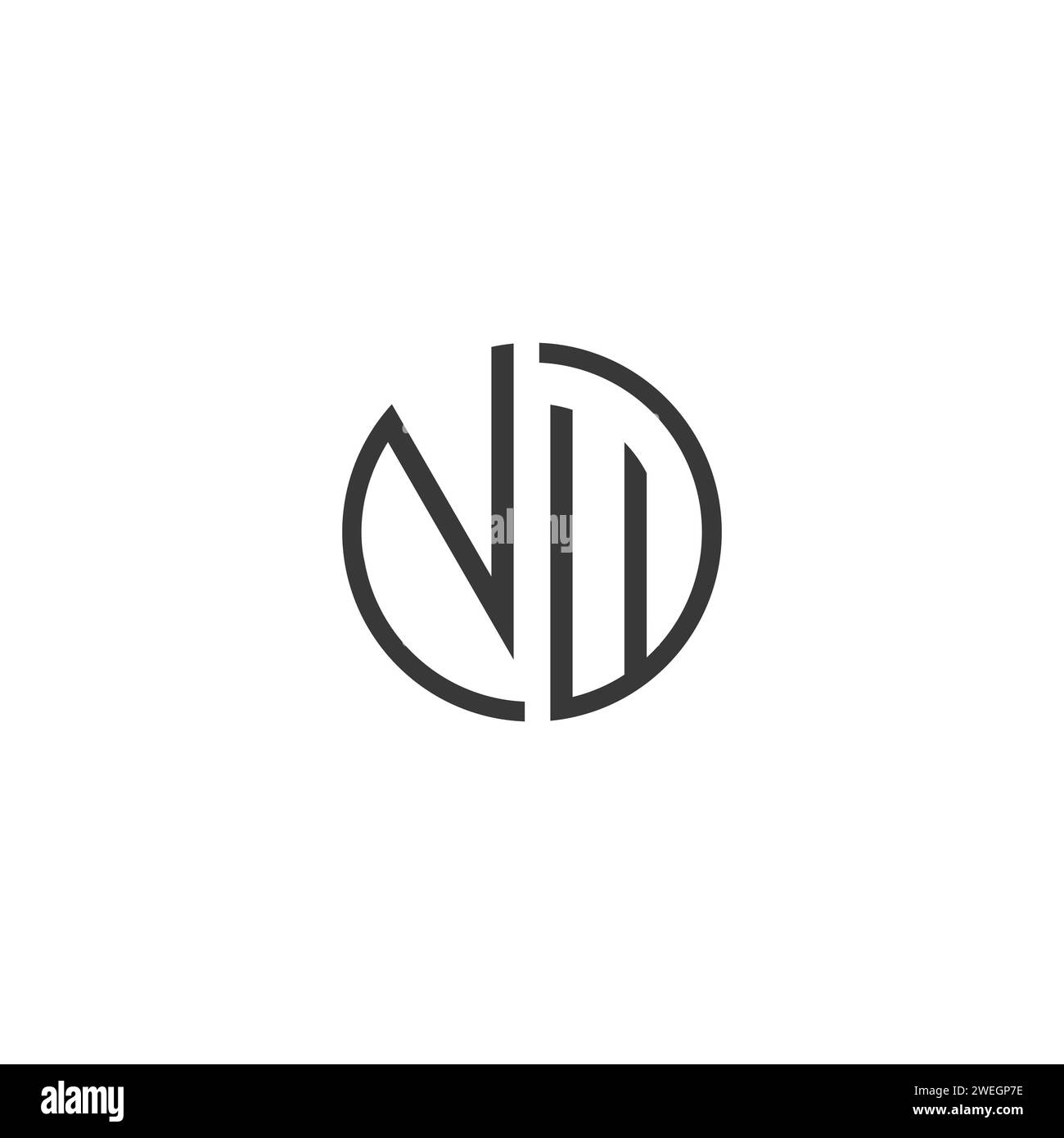 Buchstaben-Initialen Logo NW, WN, N und W Stock Vektor