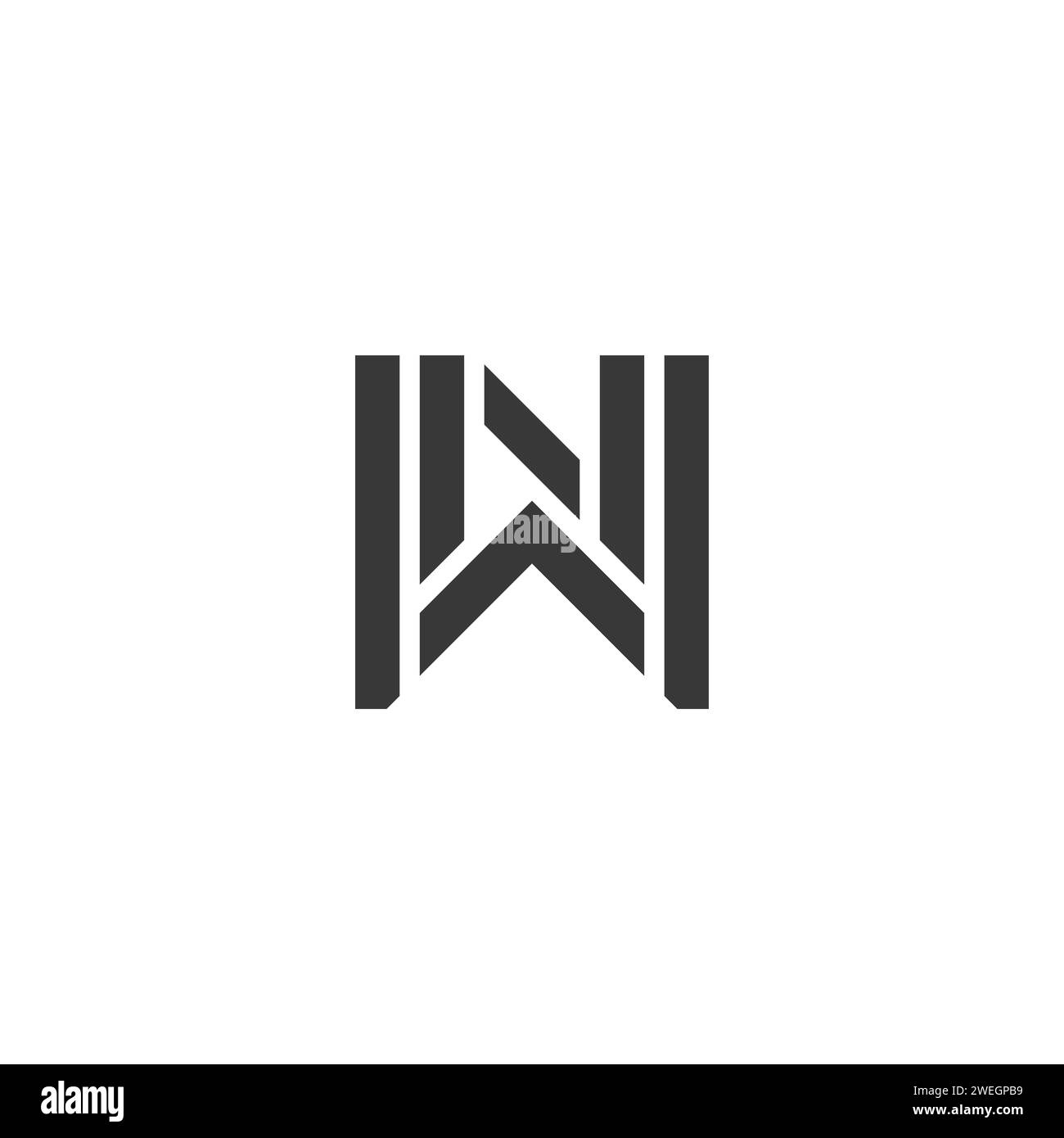 Buchstaben-Initialen Logo NW, WN, N und W Stock Vektor