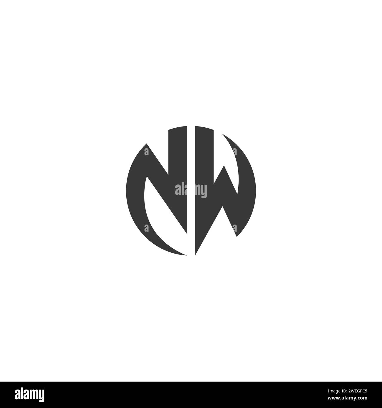 Buchstaben-Initialen Logo NW, WN, N und W Stock Vektor