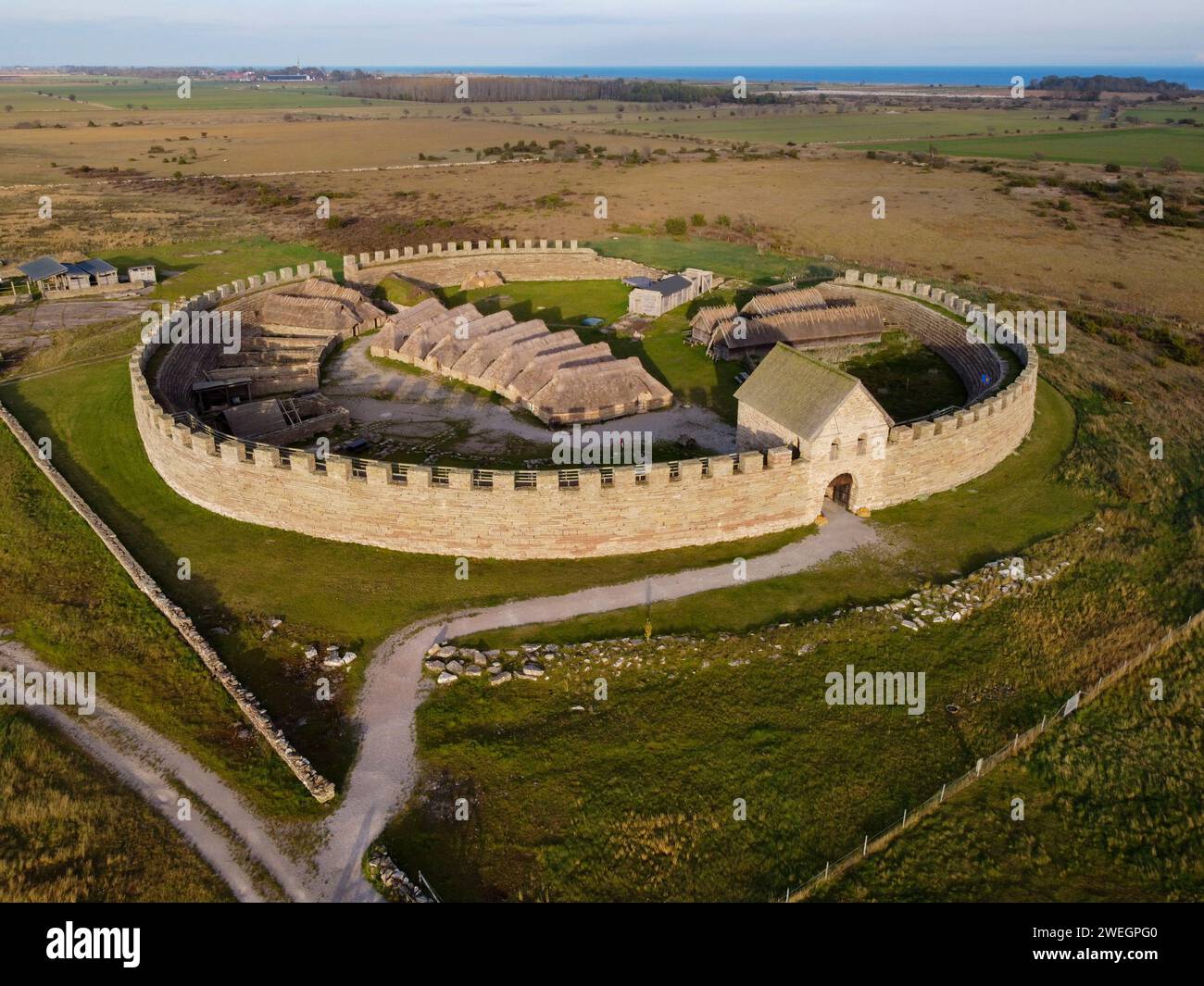 Die Festung Eketorp auf der schwedischen Insel Öland Stockfoto