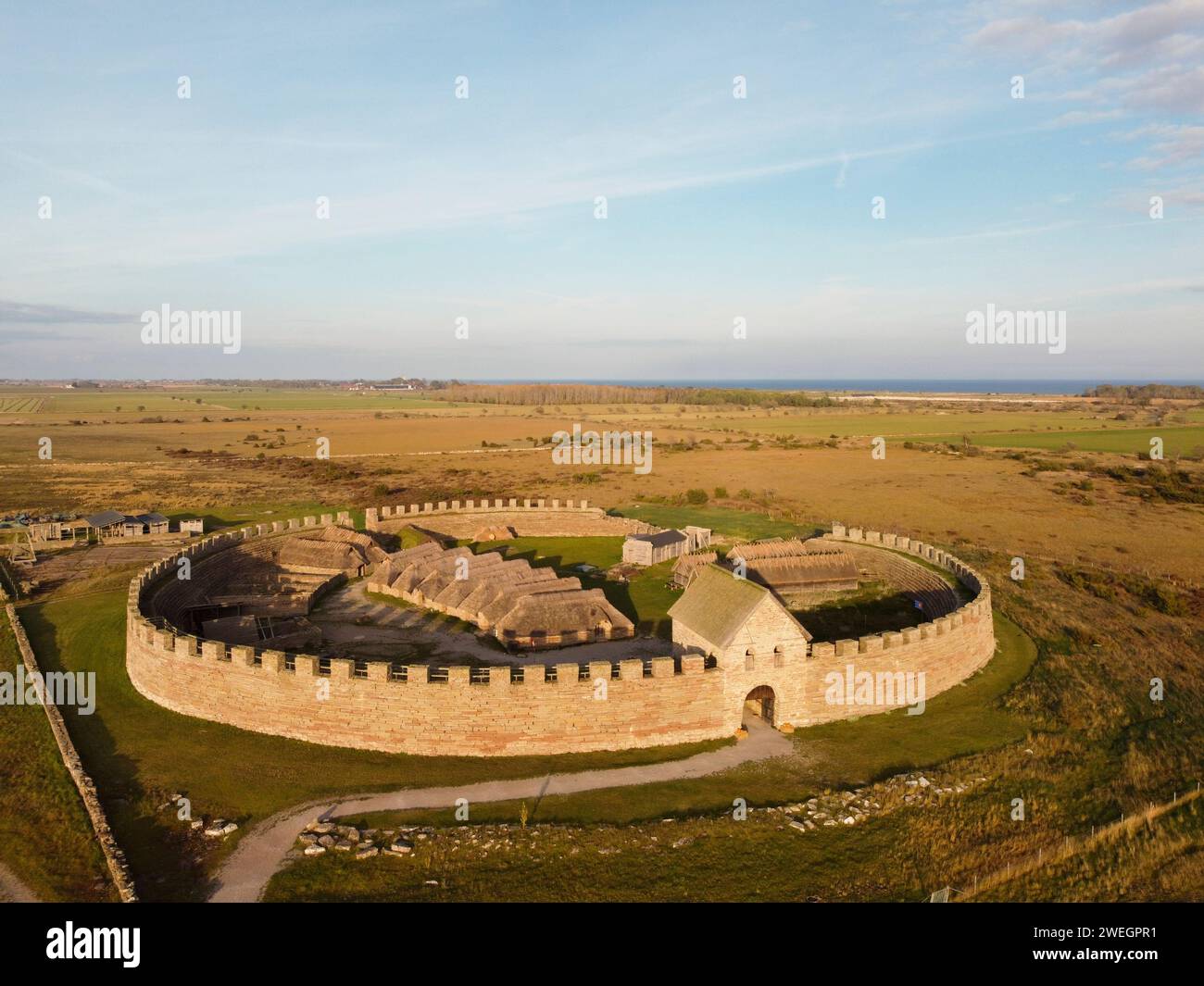 Die Festung Eketorp auf der schwedischen Insel Öland Stockfoto