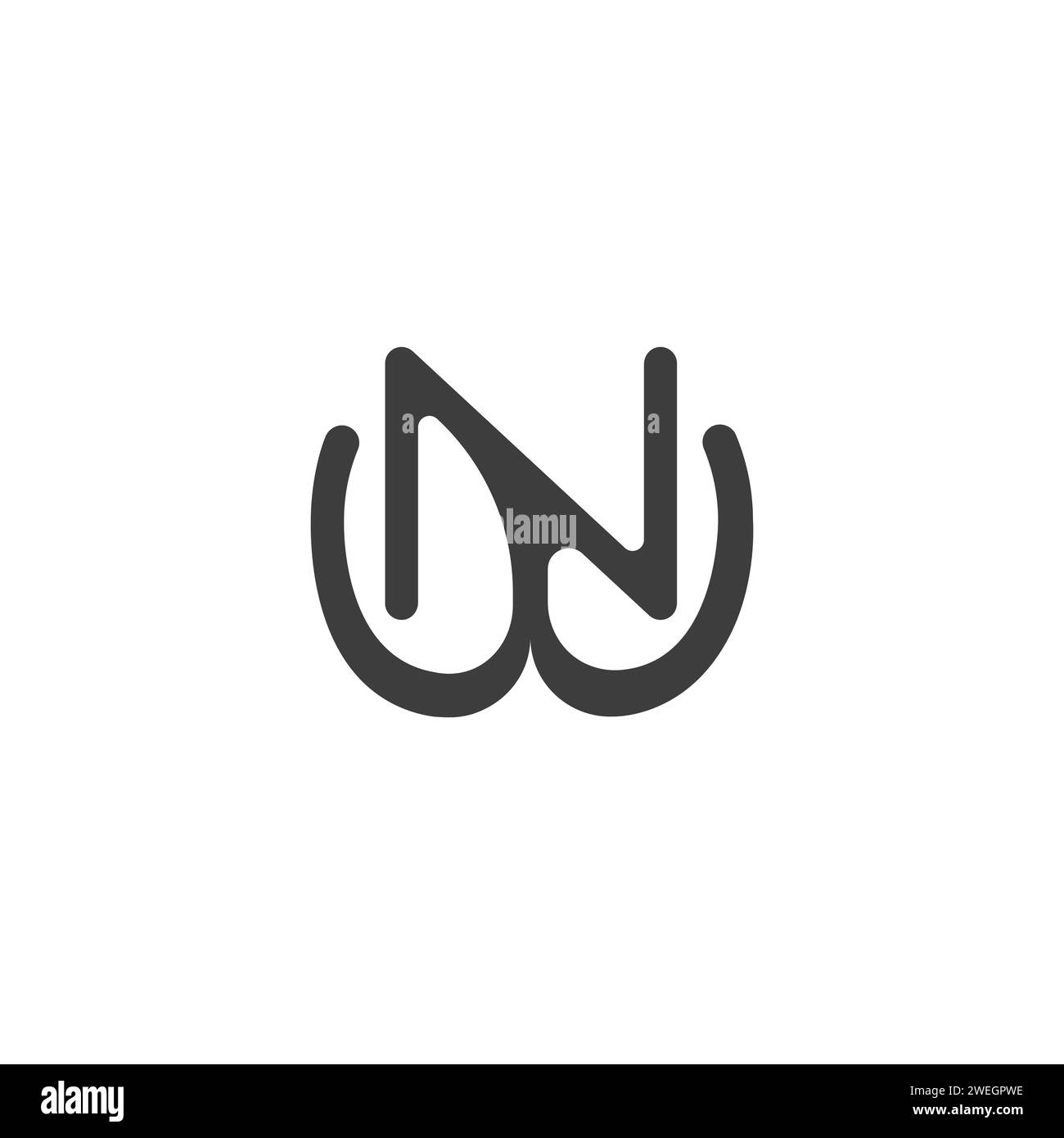 Buchstaben-Initialen Logo NW, WN, N und W Stock Vektor