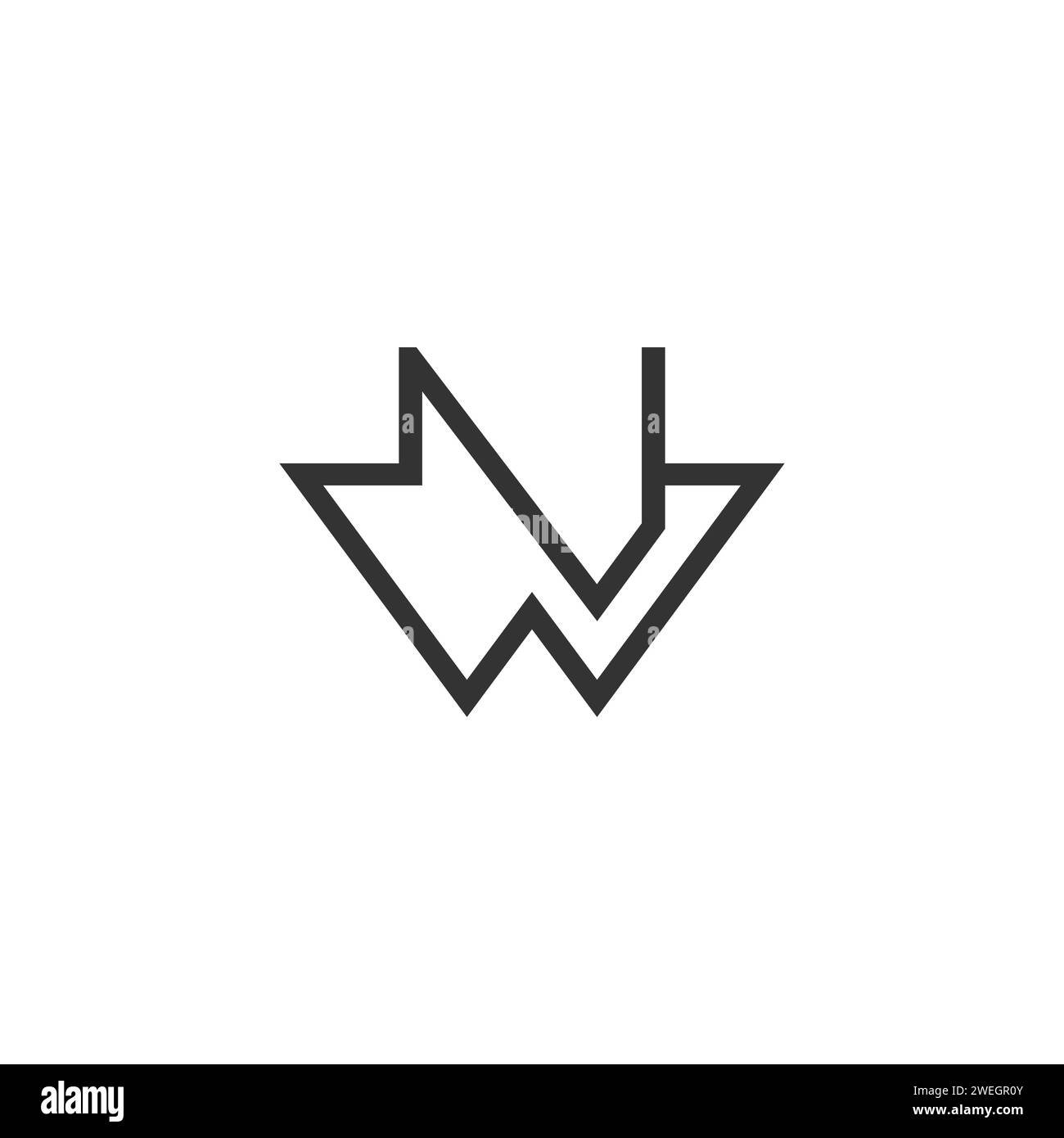 Buchstaben-Initialen Logo NW, WN, N und W Stock Vektor