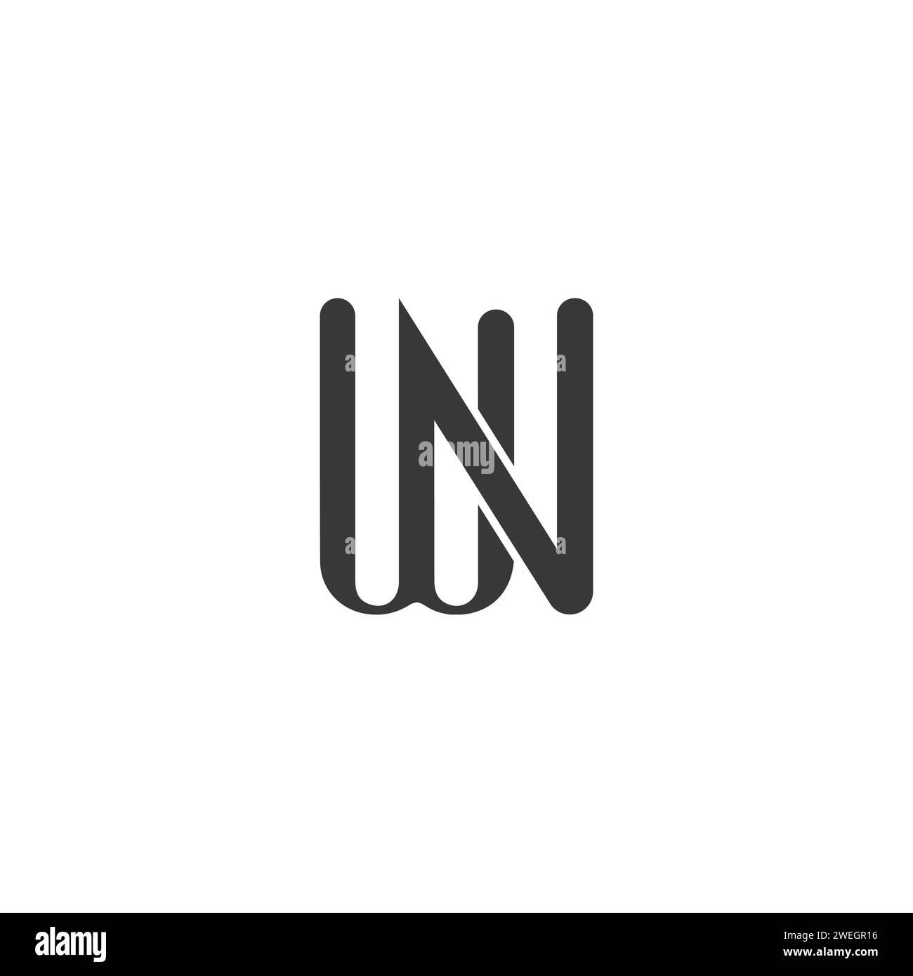 Buchstaben-Initialen Logo NW, WN, N und W Stock Vektor