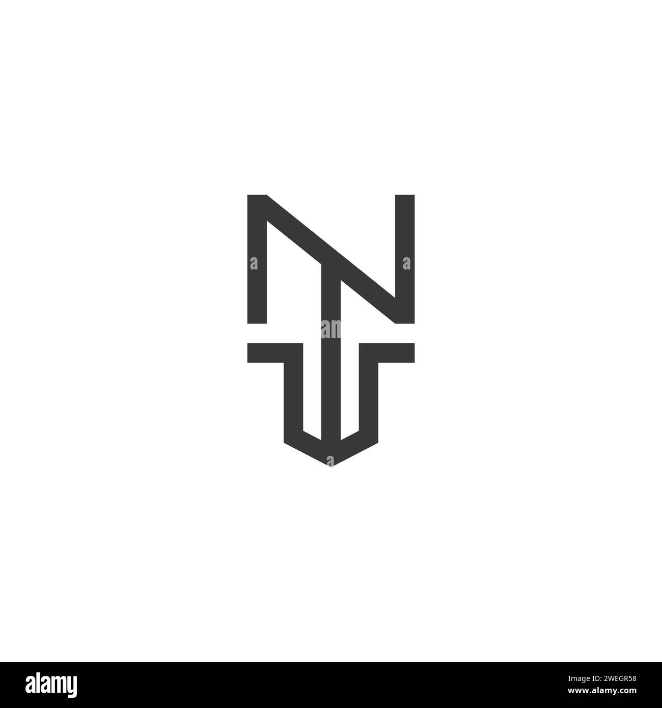 Buchstaben-Initialen Logo NW, WN, N und W Stock Vektor