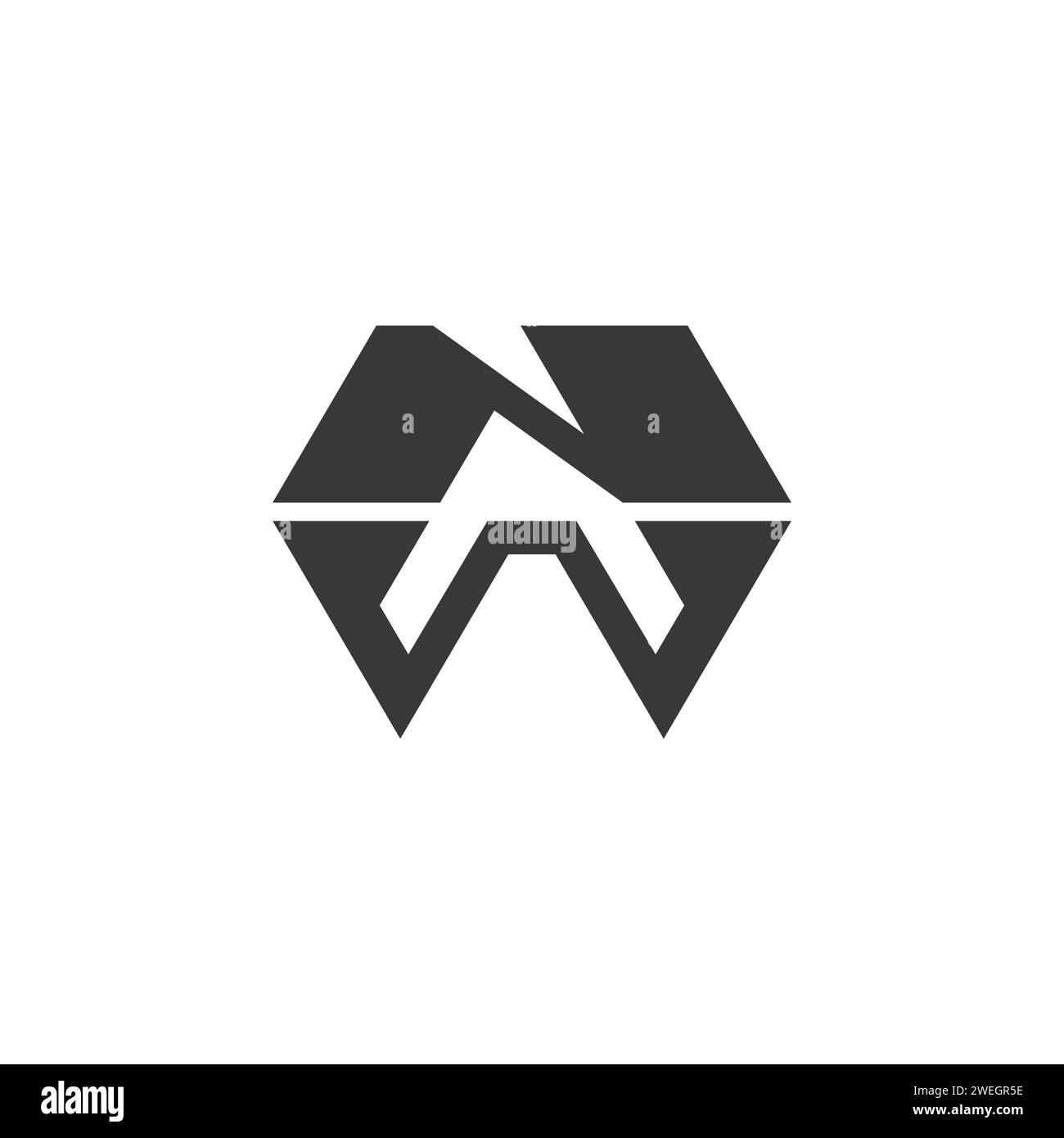 Buchstaben-Initialen Logo NW, WN, N und W Stock Vektor