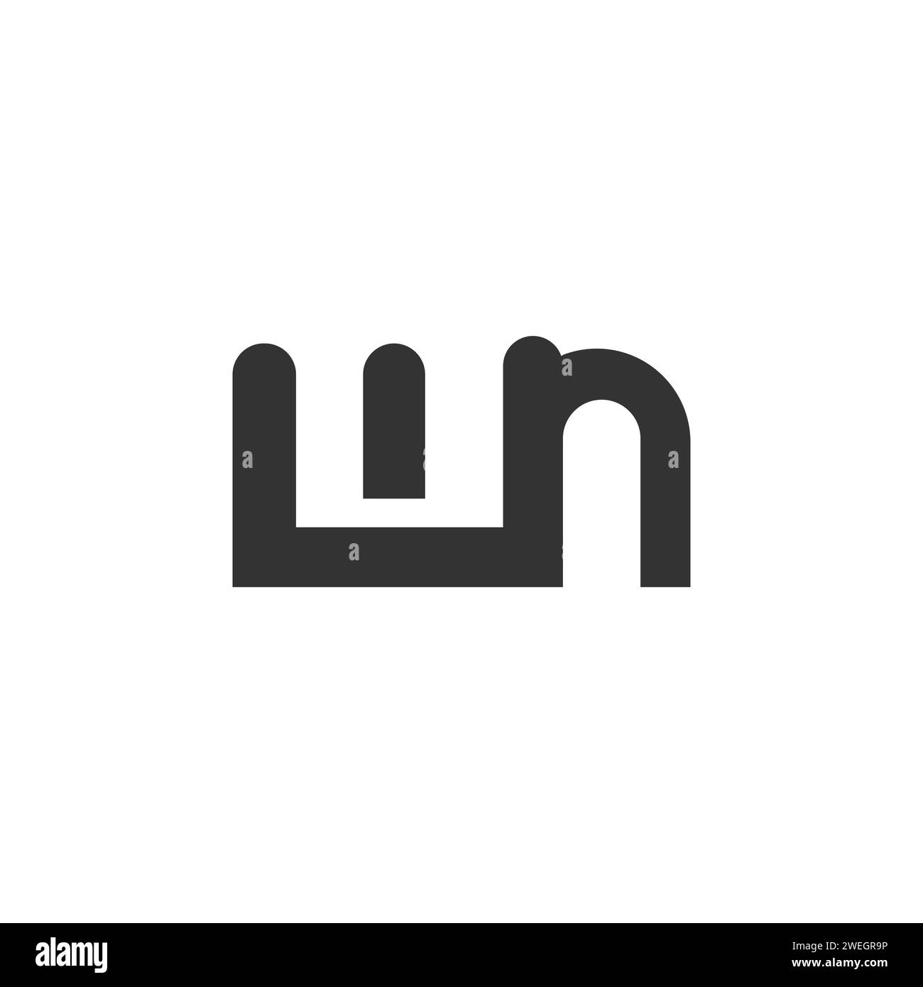 Buchstaben-Initialen Logo NW, WN, N und W Stock Vektor