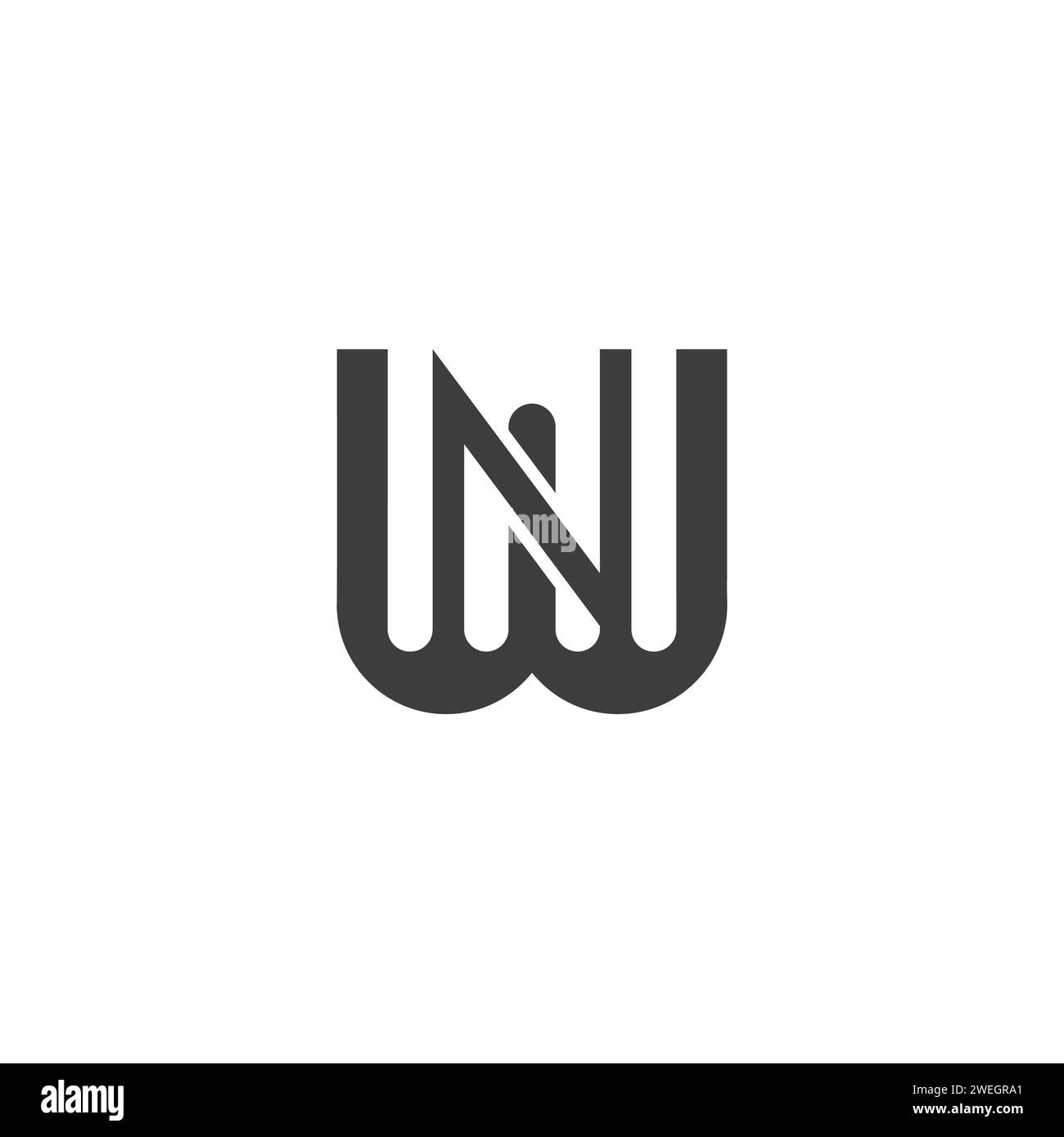 Buchstaben-Initialen Logo NW, WN, N und W Stock Vektor