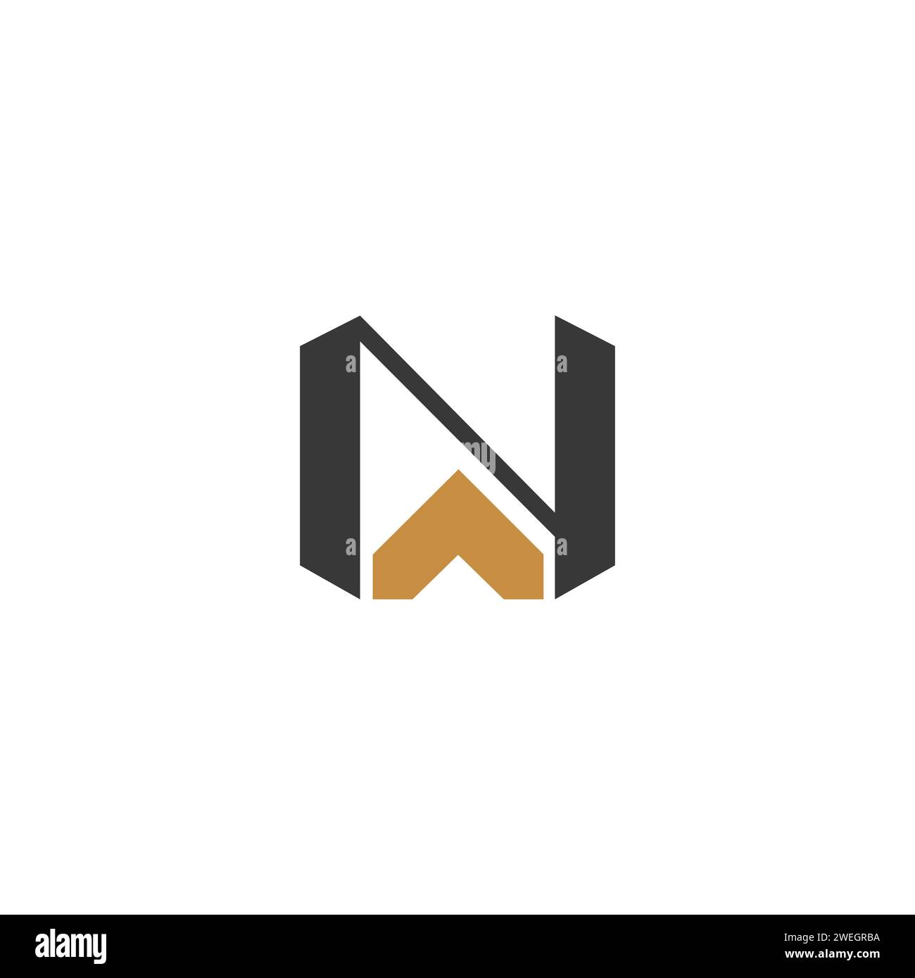 Buchstaben-Initialen Logo NW, WN, N und W Stock Vektor