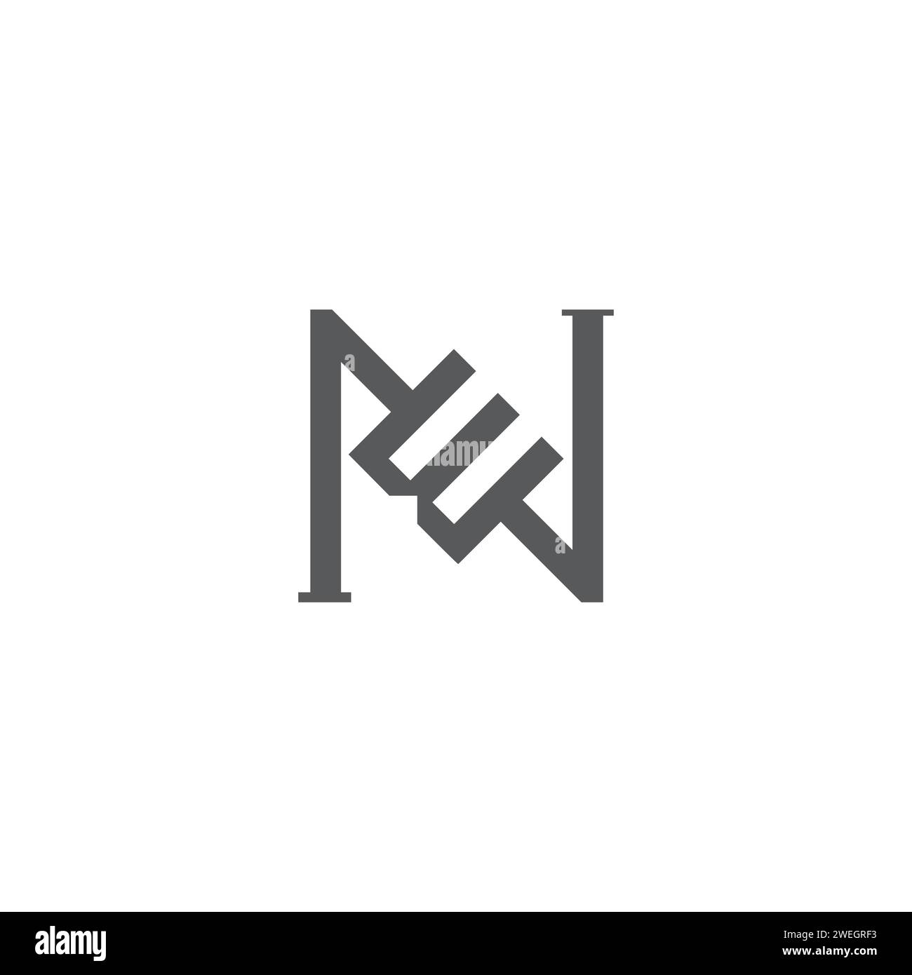 Buchstaben-Initialen Logo NW, WN, N und W Stock Vektor