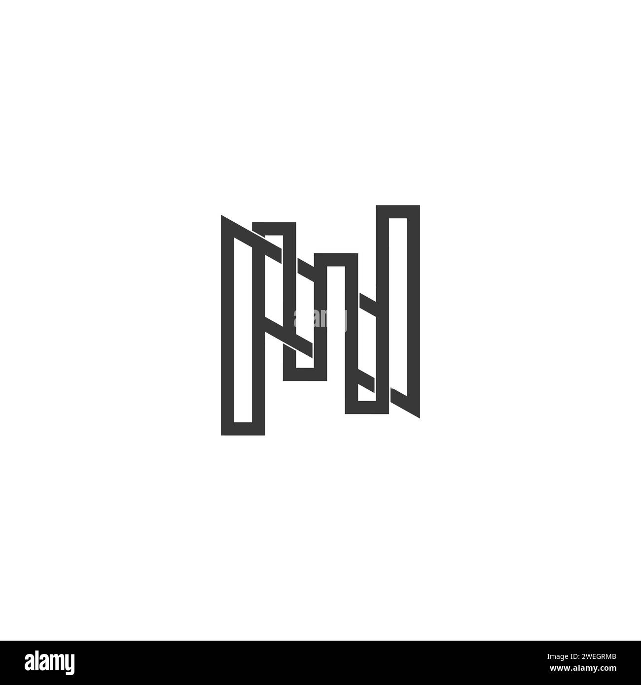 Buchstaben-Initialen Logo NW, WN, N und W Stock Vektor