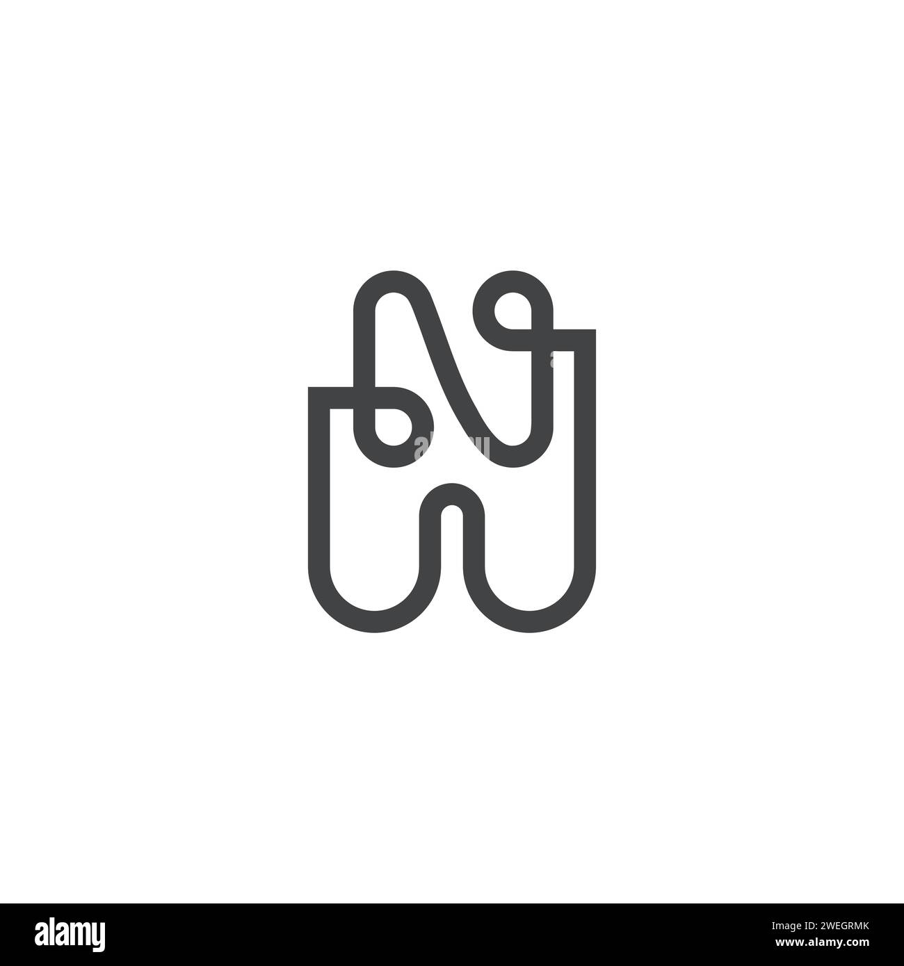 Buchstaben-Initialen Logo NW, WN, N und W Stock Vektor