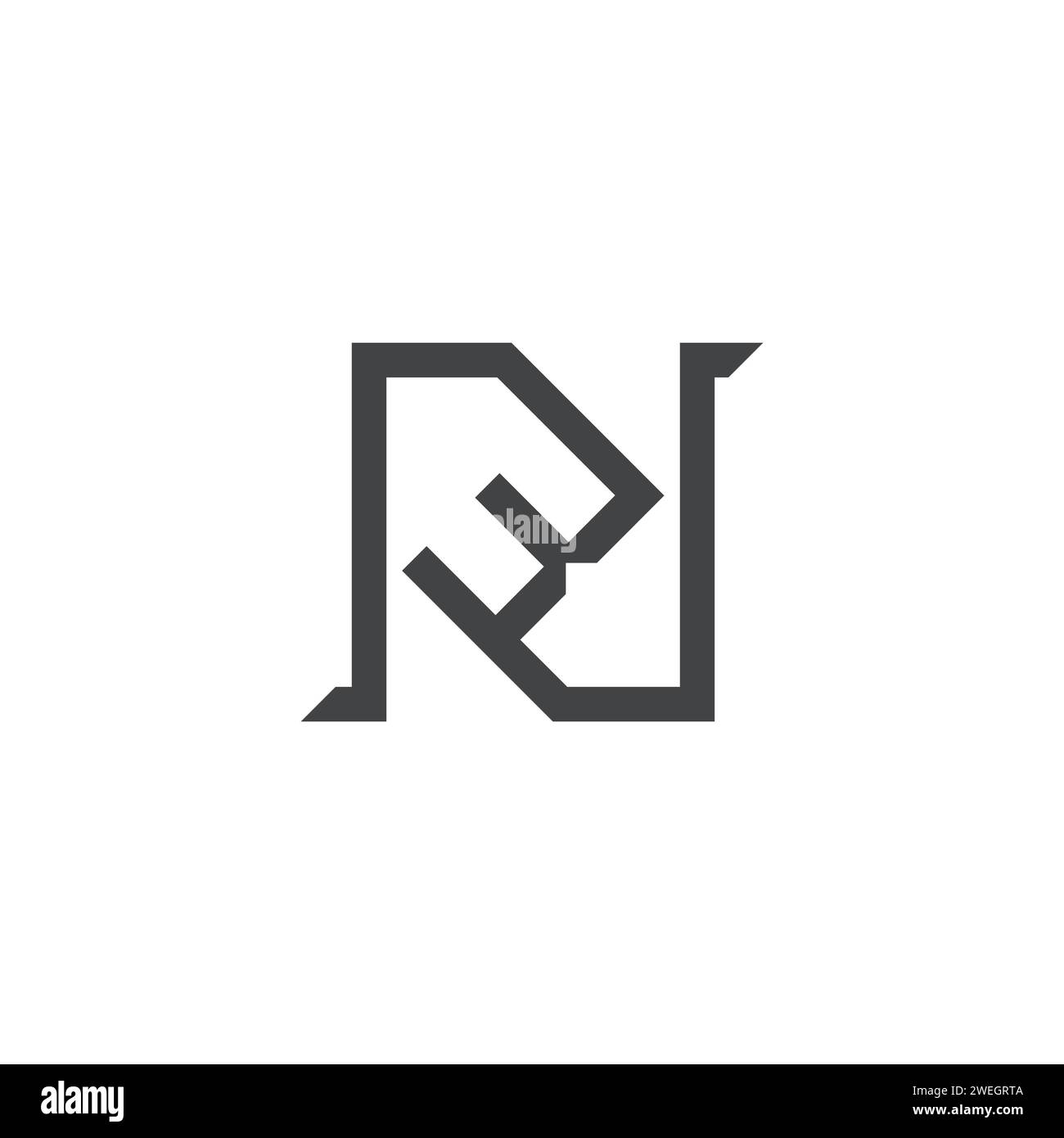 Buchstaben-Initialen Logo NW, WN, N und W Stock Vektor