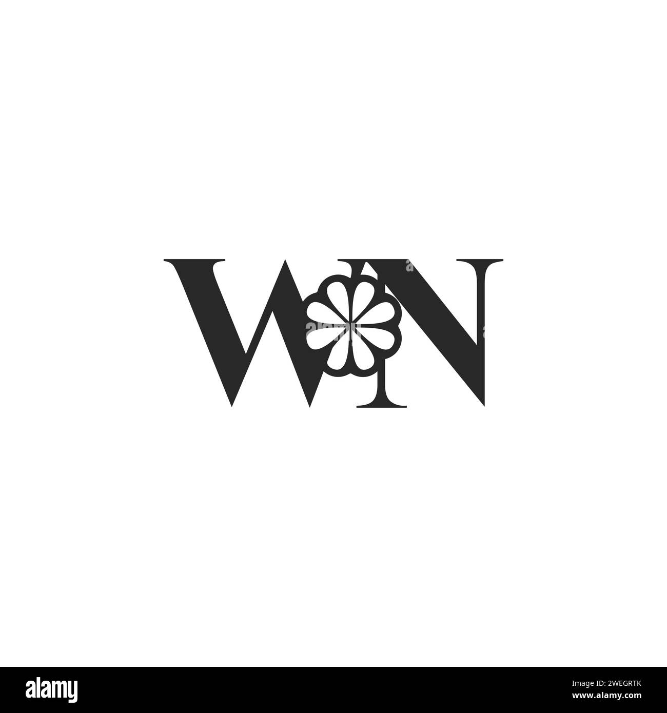 Buchstaben-Initialen Logo NW, WN, N und W Stock Vektor