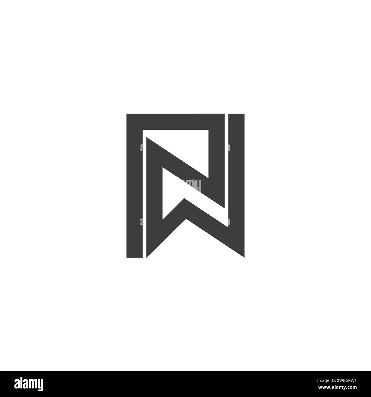 Buchstaben-Initialen Logo NW, WN, N und W Stock Vektor