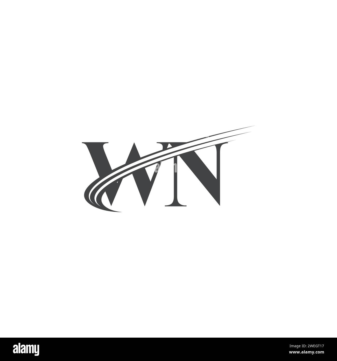 Buchstaben-Initialen Logo NW, WN, N und W Stock Vektor