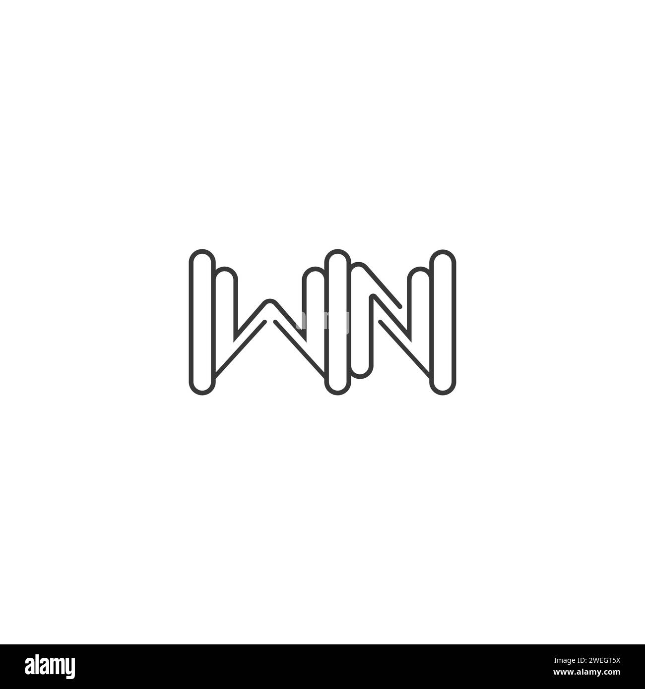 Buchstaben-Initialen Logo NW, WN, N und W Stock Vektor