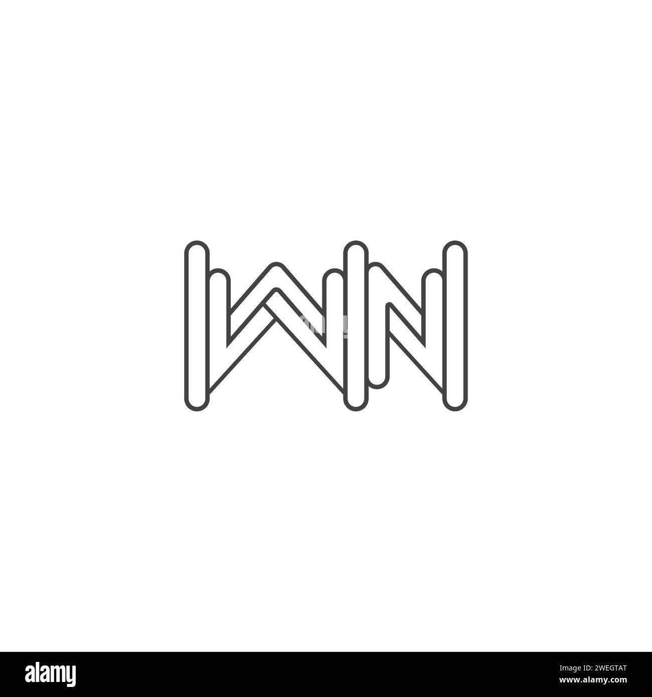 Buchstaben-Initialen Logo NW, WN, N und W Stock Vektor