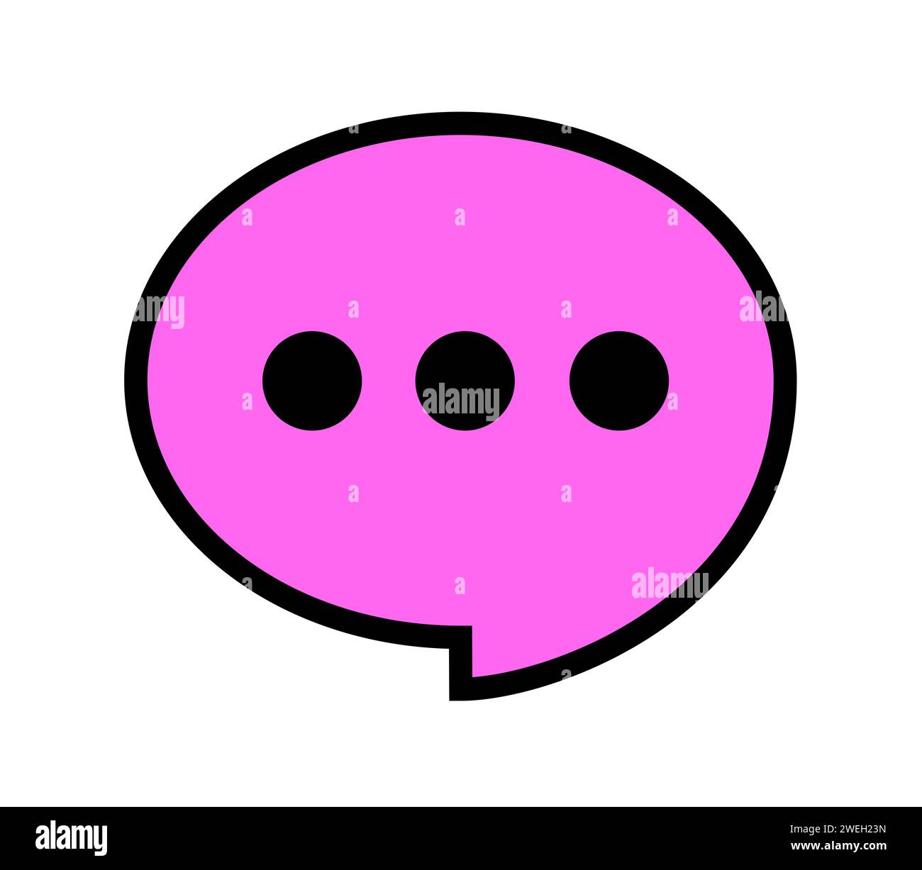 Pinkfarbene Sprechballon und Blase als Metapher für süßes Gespräch, Kompliment und Schmeichelei. Angenehme und süße Art der Kommunikation und Unterhaltung. Stockfoto