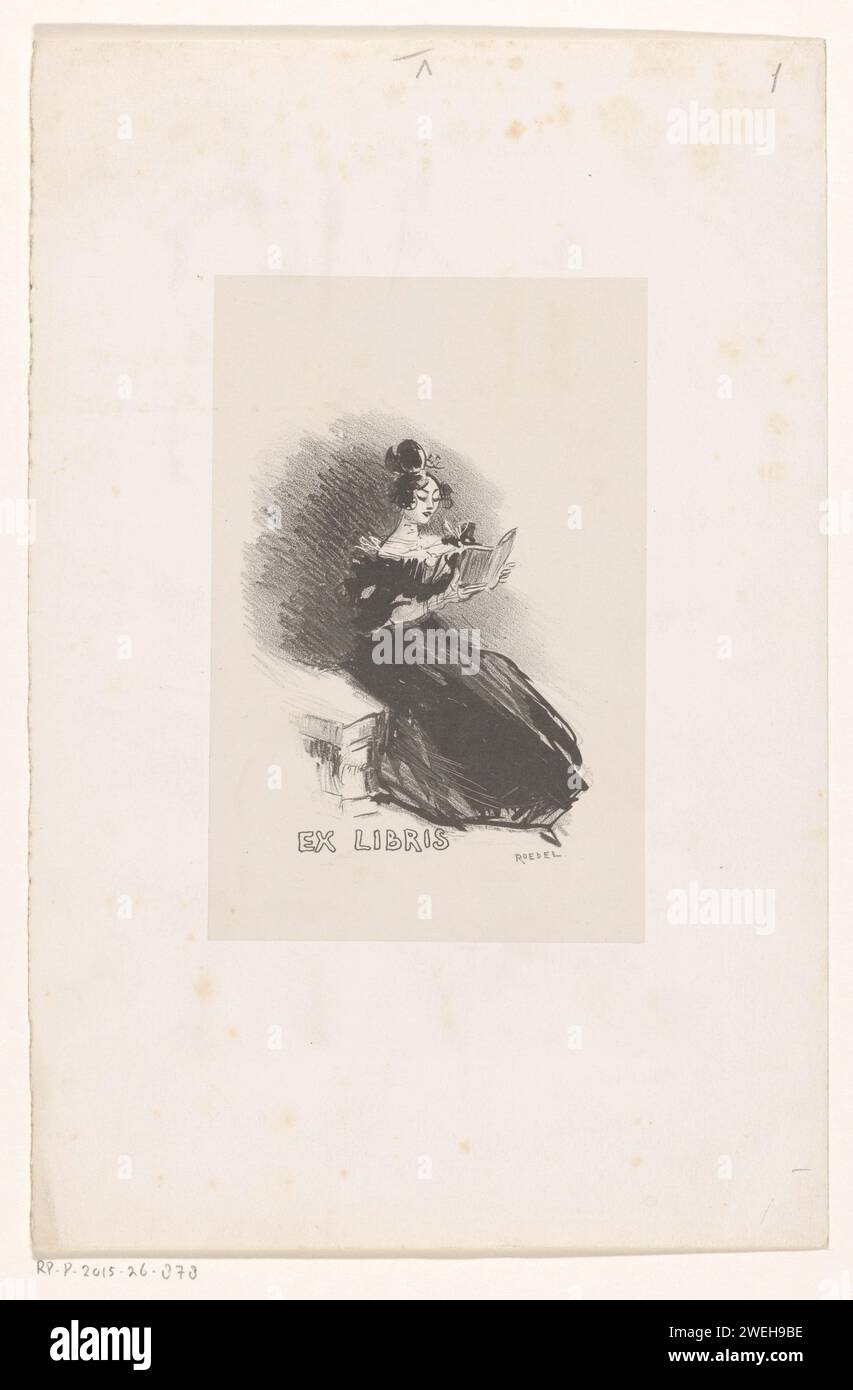 Lesende Frau, 1869 - 1900 gedruckte Zeitung, Nachrichtenblatt Stockfoto
