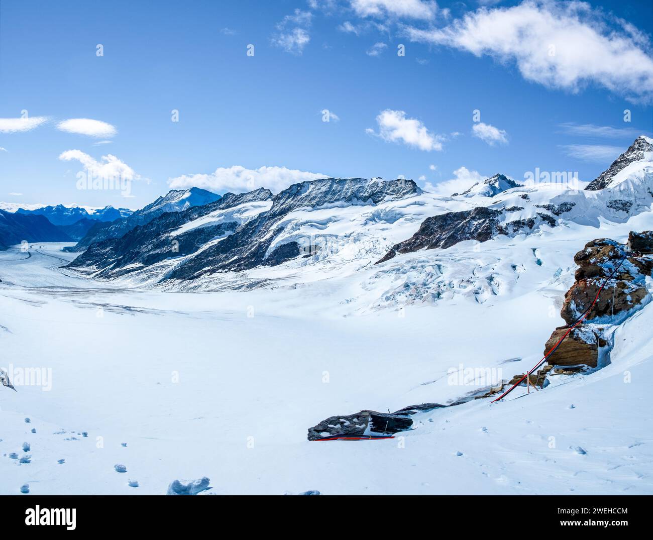 Herrlicher Blick auf die Berner Alpen vom Aussichtspunkt Jungfraujoch Touris Stockfoto