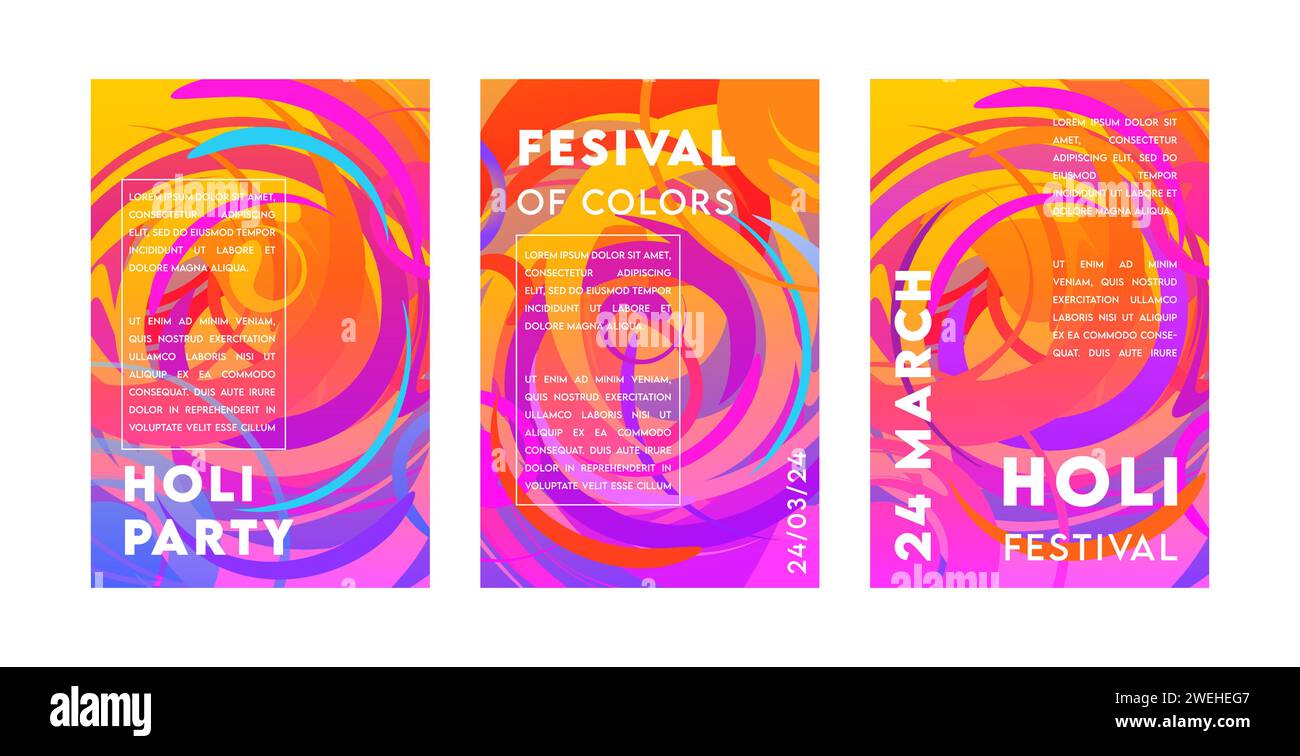 Happy Holi Festival, Festival der Farben. Buntes Konzeptdesign, Banner, Hintergrund und Karten Vektor-Illustration Stock Vektor