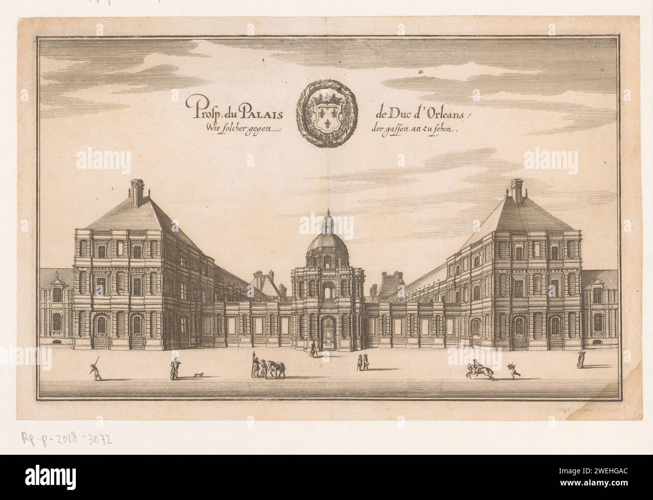 FIT Nachrichten im Food Van Iilace du Luxembourg, anonymousy, Haushaus, Mathouses (II) (MÖGLICHERWEISE), C. 1655 Druckpapier Gravur / Ätzpalast Luxembourg Palace Stockfoto