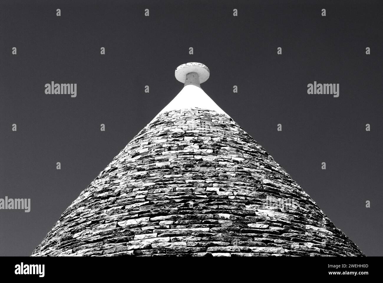 Dach eines trullo-Hauses, Detail, Alberobello, Apulien, Italien, Europa Stockfoto