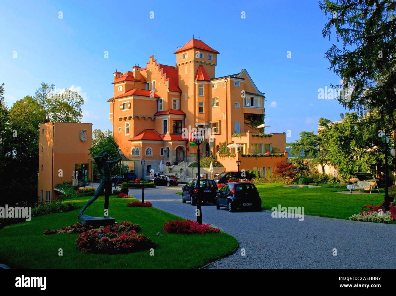 Fünf-Sterne-Hotel am Mönchstein am Mönchsberg, Salzburg, Tirol, Österreich Stockfoto