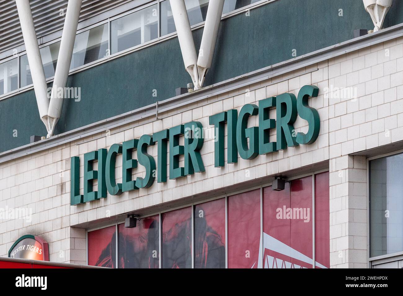 Leicester Tigers Rugby Club Ground in Leicester, Großbritannien. Stockfoto