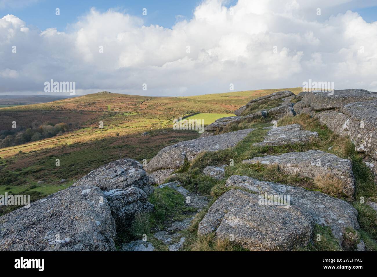 Dartmoor im Winter. Stockfoto