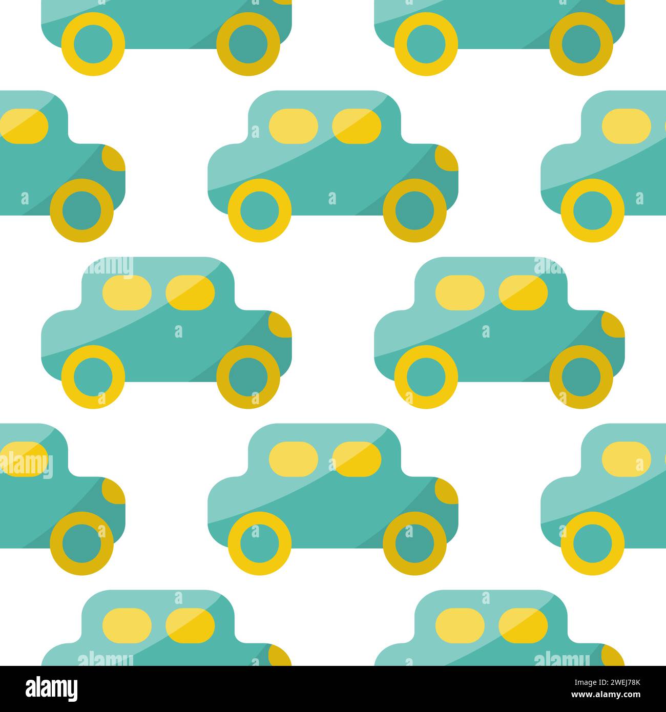 Auto Truck Spielzeug Kindertagskindergarten farbige Muster Textil Hintergrund Stock Vektor