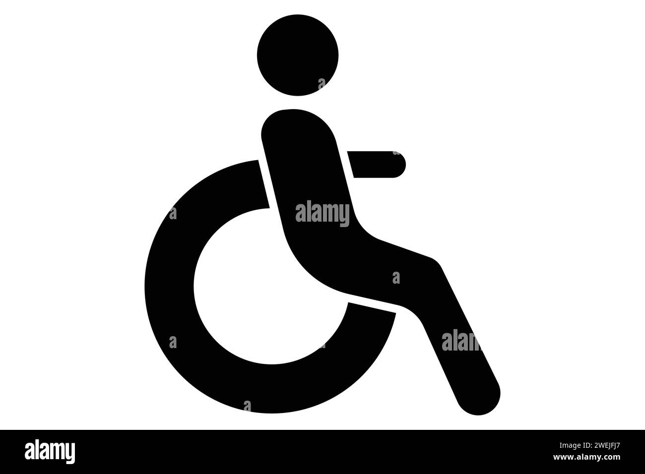 Rollstuhl für Behinderte Icon. Symbol für zugängliche Routen. Symbolstil durchgehend. Elementabbildung Stock Vektor