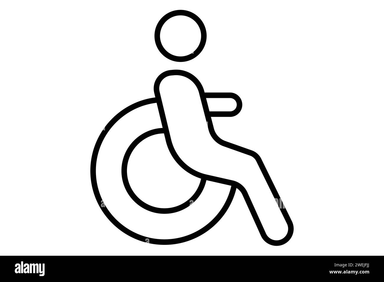 Rollstuhl für Behinderte Icon. Symbol für zugängliche Routen. Liniensymbolstil. Elementabbildung Stock Vektor