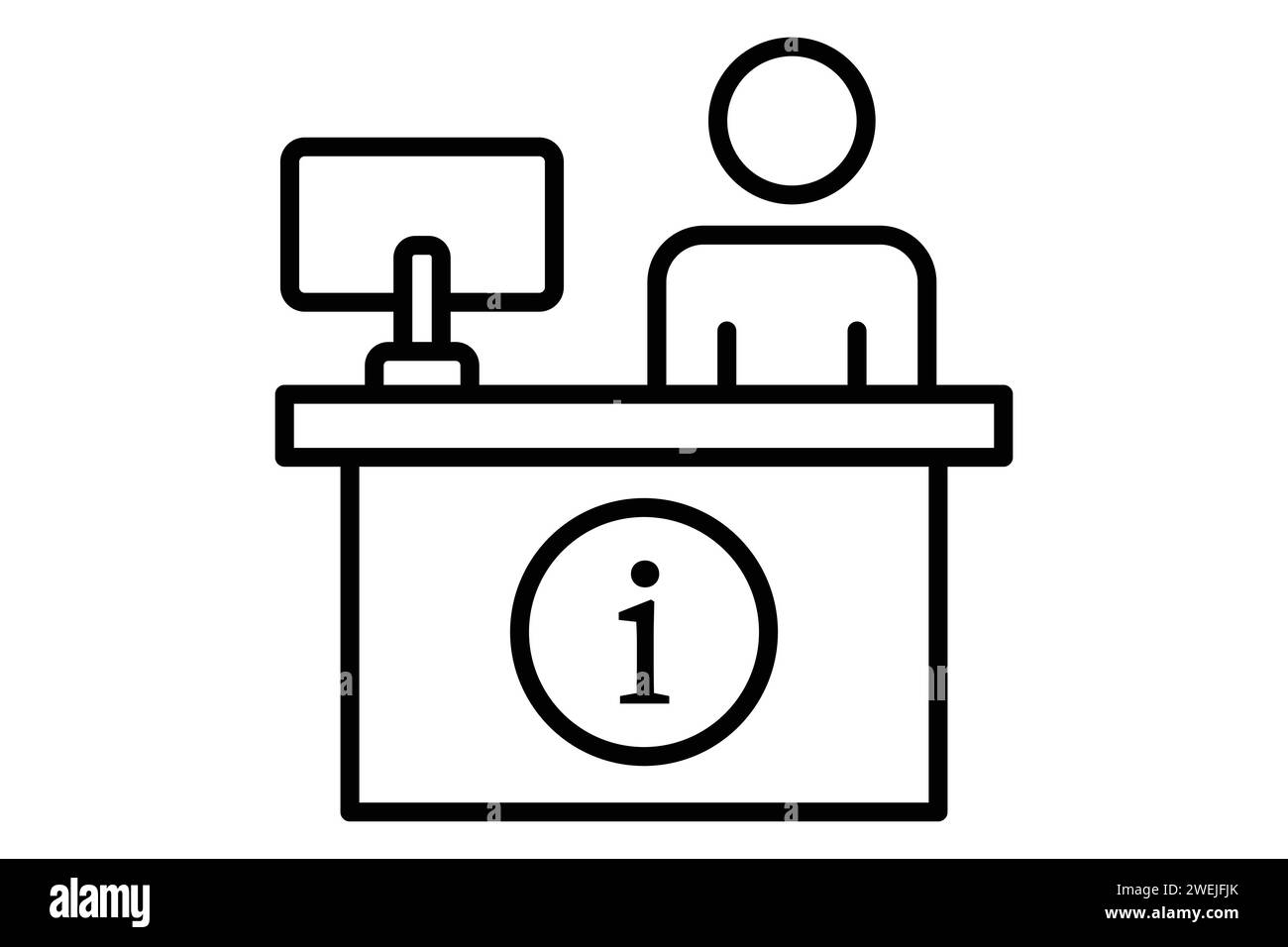 Informationsschalter-Symbol. Symbol für Informationen und Unterstützung. Liniensymbolstil. Elementabbildung Stock Vektor