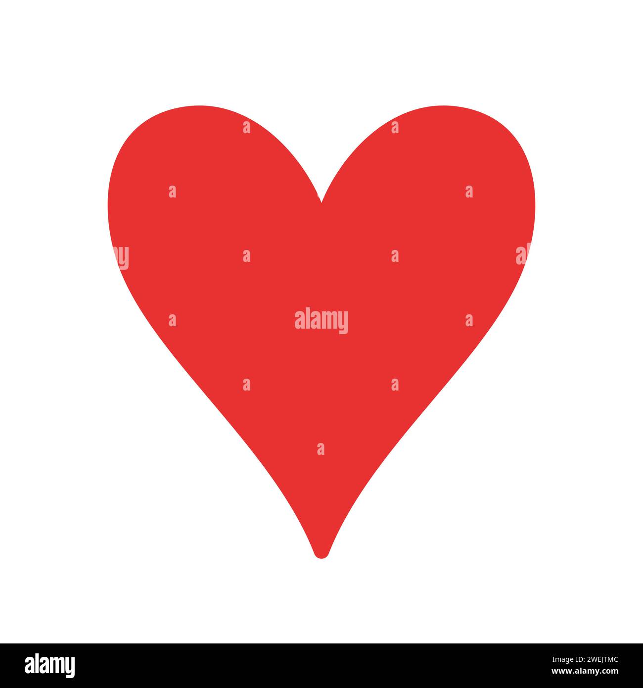 Rotes Herzsymbol. Vektorabbildung in abgewickelter Form. Valentinstag-Symbol. Liebes-Symbol. Handgezeichnetes Herz im Doodle-Stil. Love-Konzept. Stock Vektor