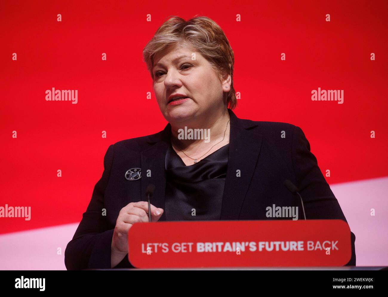 Die Schattenstaatsanwältin für England und Wales, Emily Thornberry, hält ihre Hauptredner auf der Labour Party-Konferenz. Stockfoto